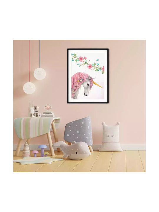Kids Framed Wall Painting Unicorn 30x40cm