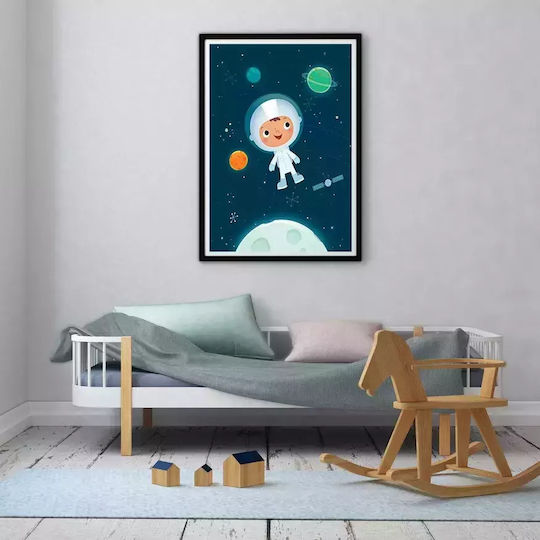 Kids Framed Plastic Wall Painting Astronaut 21x30cm