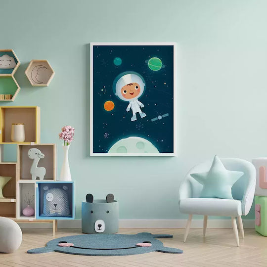 Kids Framed Plastic Wall Painting Astronaut 21x30cm