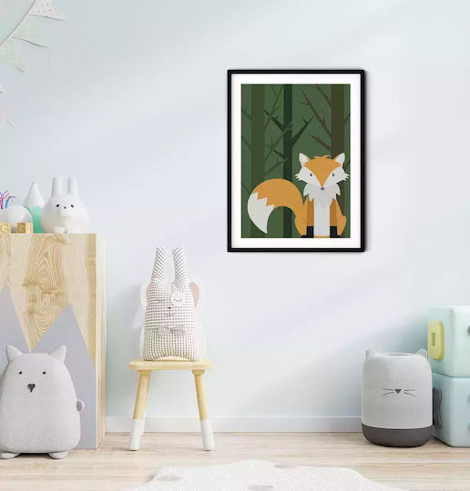 Kids Framed Plastic Wall Painting Fox 21x30cm