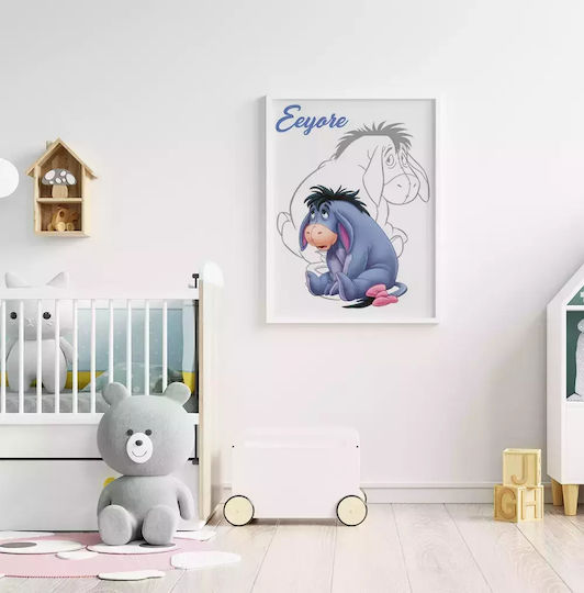 Παιδικό Κάδρο Eeyore με Λευκή Κορνίζα από Πλαστικό 21x30εκ.