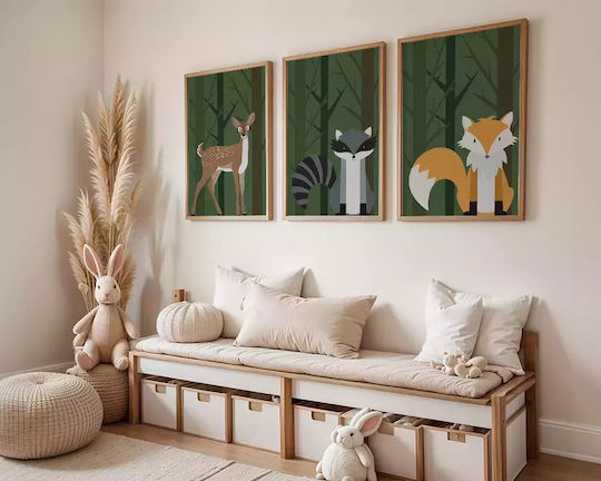 Kids Framed Plastic Wall Painting Reindeer 21x30cm