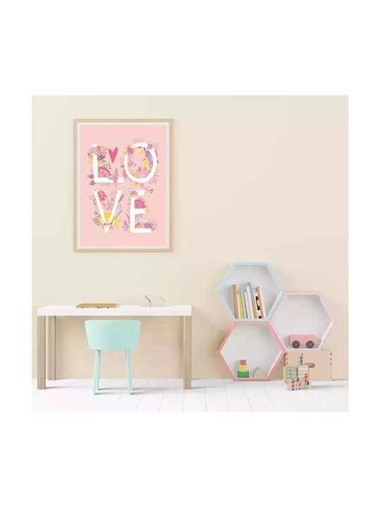 Kids Framed Plastic Wall Painting Love 21x30cm