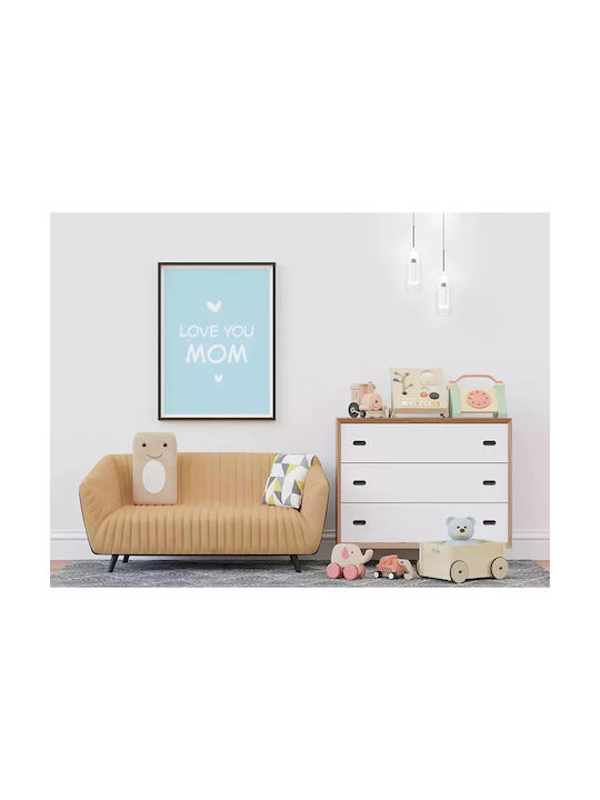 Детска Рамка Love You Mom с Бяла Рамка от Пластмаса 21x30бр