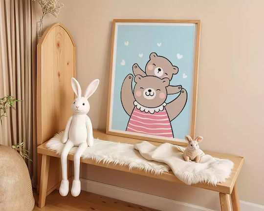 Παιδικό Κάδρο Momma Bear με Λευκή Κορνίζα από Πλαστικό 21x30εκ.