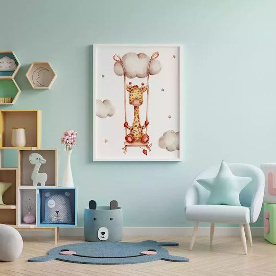 Kids Framed Wall Painting Giraffe In The Sky 21x30cm