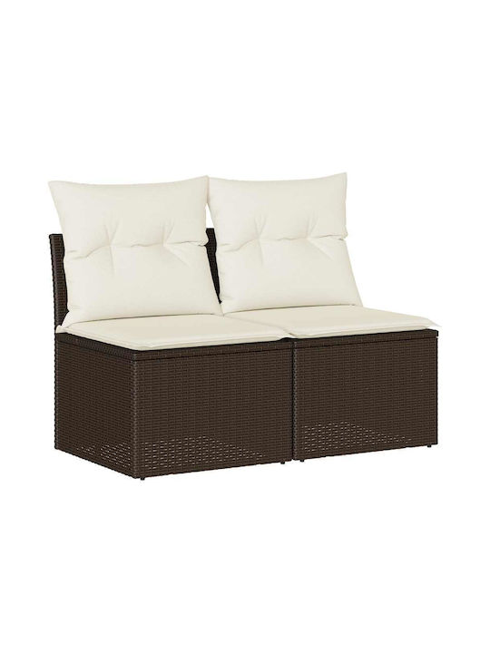 Two-Seater Outdoor Sofa Rattan with Cushions 55x55x69cm