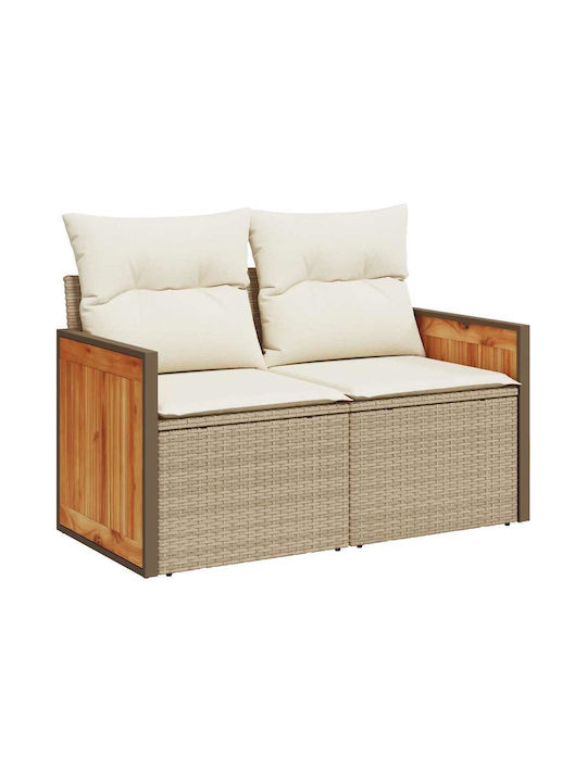 Corner Outdoor Sofa Rattan with Chest and Cushions 55x55x69cm