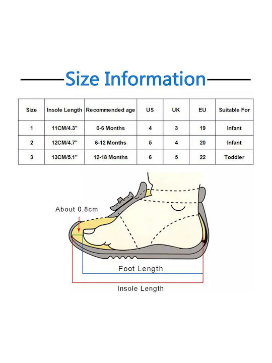 Childrenland Βρεφικά Sneakers Αγκαλιάς Λευκά