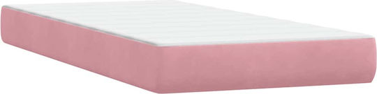 Ein Einzelbett Mit Stoff Rosa Mit Lattenrost Und Matratze 90x210cm