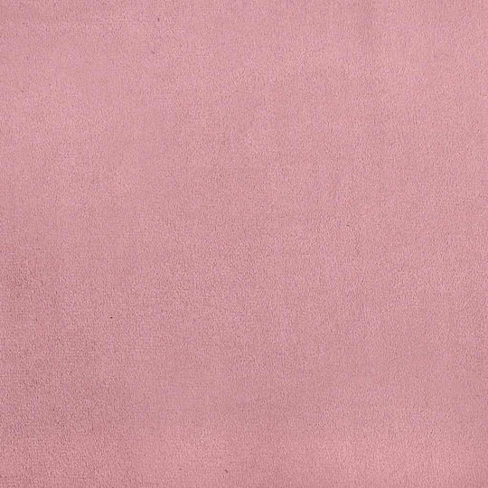 Pat Single Tapitat Cu Material Textil Roz Cu Plăci Și Saltea 90x210cm
