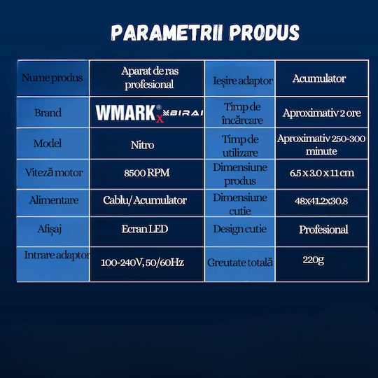 Professionell Wiederaufladbar Haarschneidemaschine Blau