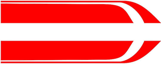 Set 2 Adhesive Stickers Tuning Model "hood Stripes V1" Size 85 X 12 Cm Color Red