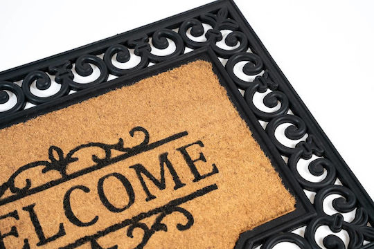 Sdim Entrance Mat made of Coir with Anti-slip Backing Impala 002 Welcome Brown-Black 60x80cm Thickness 20mm