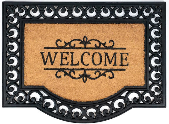 Sdim Entrance Mat made of Coir with Anti-slip Backing Impala 002 Welcome Brown-Black 60x80cm Thickness 20mm