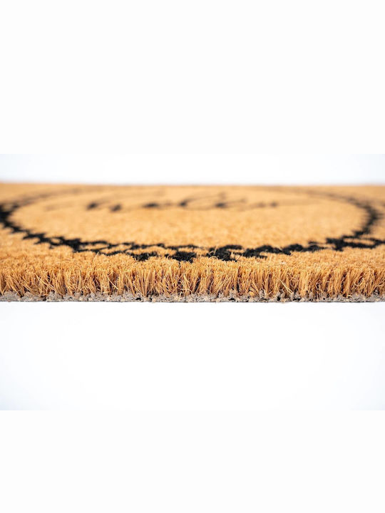 Sdim Fußmatte aus Kokosnussfasern mit rutschfester Unterlage E-Coco 002 Hello Braun 40x60cm Dicke 15mm