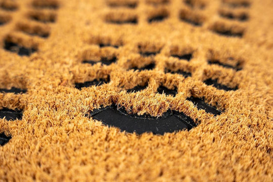Sdim Entrance Mat made of Coir with Anti-slip Backing Ruco Embossed Rubber 002 Rubber Foot Brown 40x60cm Thickness 15mm