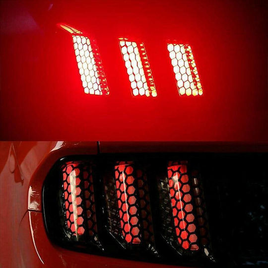 Set 2 Adhesive Cut Sheets Decorating Car Taillights Size 2 X 48 X 30cm Colour Matte Black Model Honeycomb
