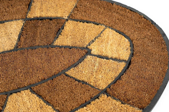 Sdim Fußmatte Oval aus Kokosnussfasern mit rutschfester Unterlage Indian 002 Oval 60x90cm