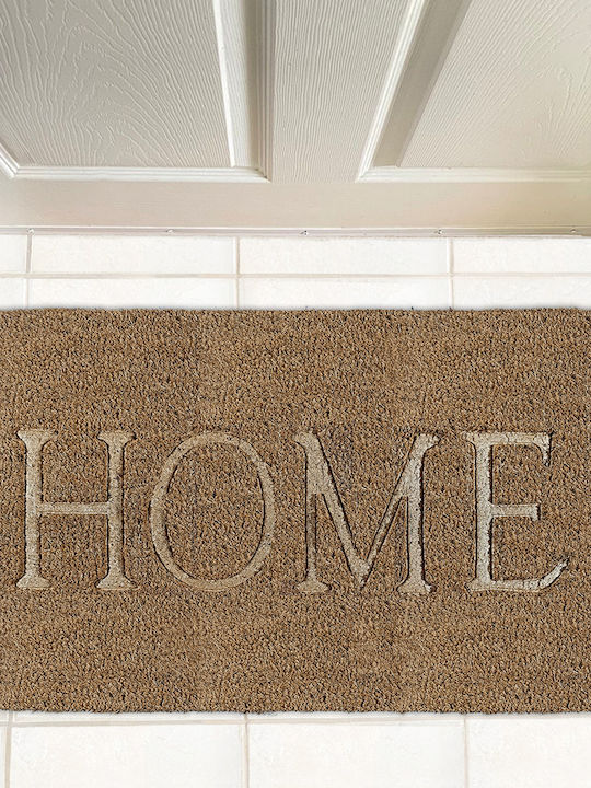 San Lorentzo Entrance Mat made of Coir with Anti-slip Backing Casa Ecru 40x60cm