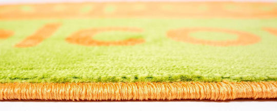 Sdim Entrance Mat Carpet with Anti-slip Backing Fashion Welcome Lime Green/Orange 40x67cm