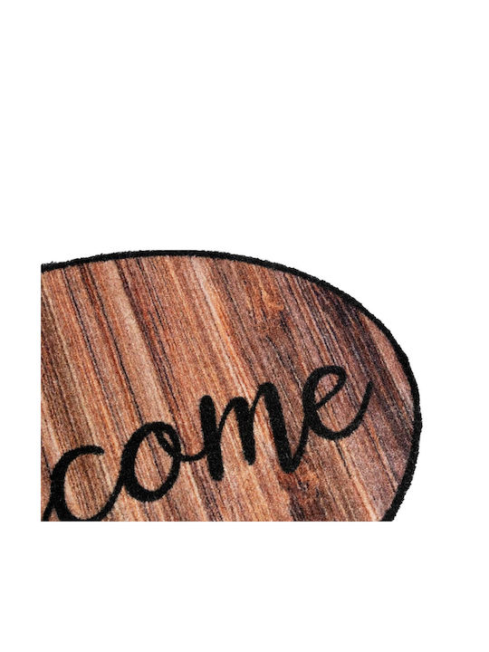 Sdim Entrance Mat Oval Carpet with Anti-slip Backing 006 Brown 50x75cm