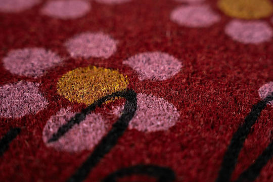 Sdim Fußmatte aus Kokosnussfasern mit rutschfester Unterlage 642 Rot 45x75cm Dicke 15mm