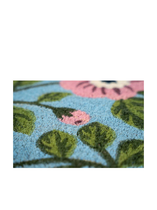 Sdim Fußmatte aus Kokosnussfasern mit rutschfester Unterlage 646 Blau 45x75cm Dicke 15mm