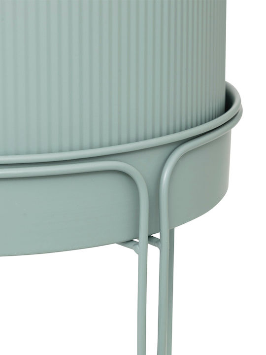 Atmosphera Planter Metal Turquoise with Stand 30x30x44.3cm.