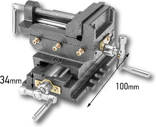 Neo Tools Fixed Bench Vise Made of Cast Iron with Maximum Opening 100mm