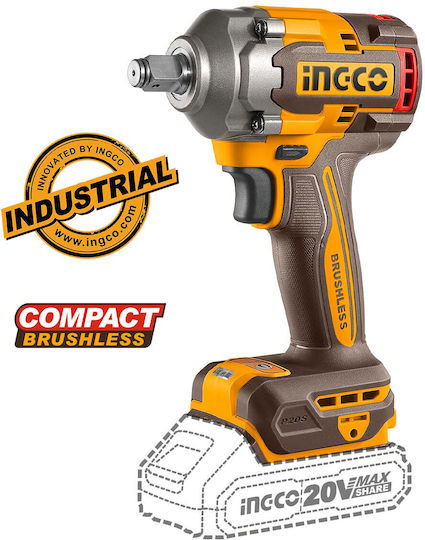 Ingco Set Impact Drill Driver & Impact Driver Brushless 20V with 2 Batteries 2Ah and Case