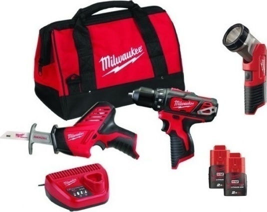 Milwaukee M12 BPP2F-152C Set Schlagbohrschrauber & Schlagschraubendreher 12V mit 2 Batterien 1.5Ah und Hülle