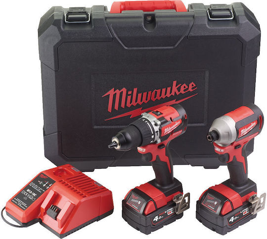 Milwaukee M18 BLPP2A2-502X Set Șurubelniță cu impact & Mașină de găurit Brushless 18V cu 2 baterii 5Ah și husă
