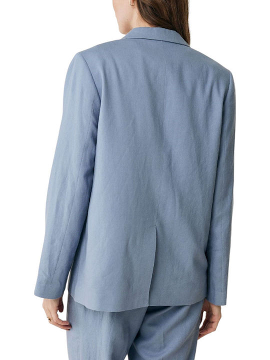 Mexx Μακρύ Γυναικείο Σακάκι Faded Blue