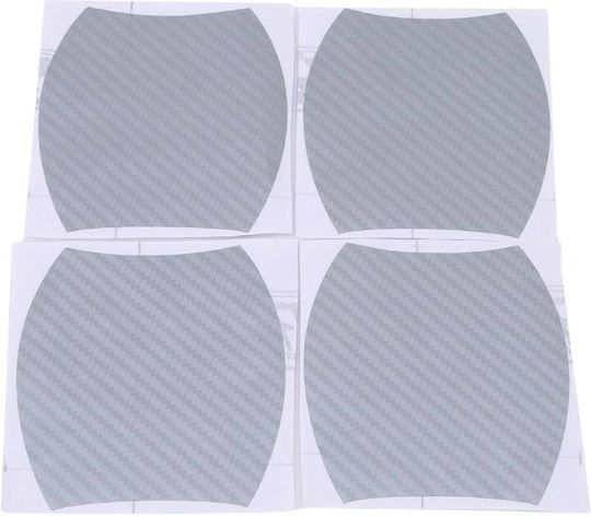 Set aus 4 Kratzschutz-Türgriffabdeckungen in 3D-Silber-Carbon-Aufkleber