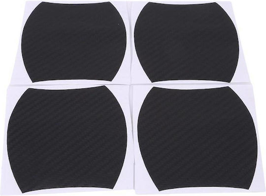 Satz von 4 Kratzschutz-Türgriffabdeckungen in 3D schwarzem Carbon-Vinyl