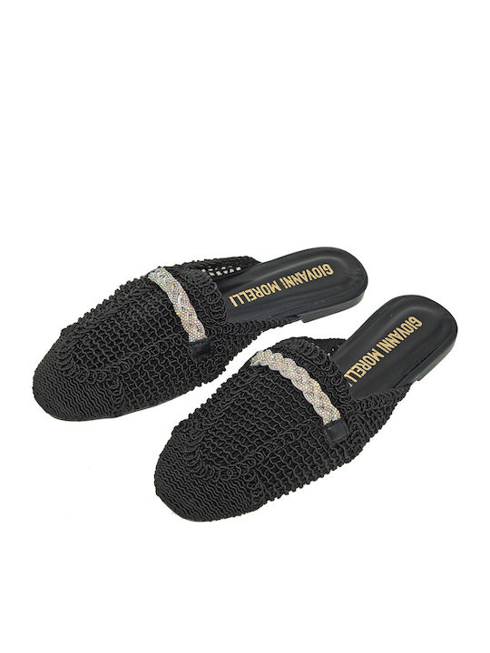 Flach Mules in Schwarz Farbe