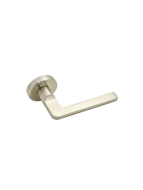 Convex Lever Middle Door with Rosette 2325 Pair with Rosette Matt Nickel