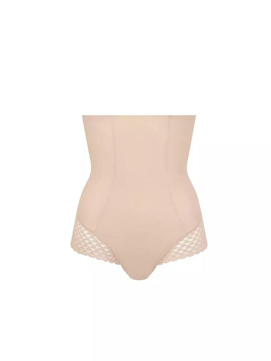 High-waisted Women's Slip Seamless with Lace Peau Rose