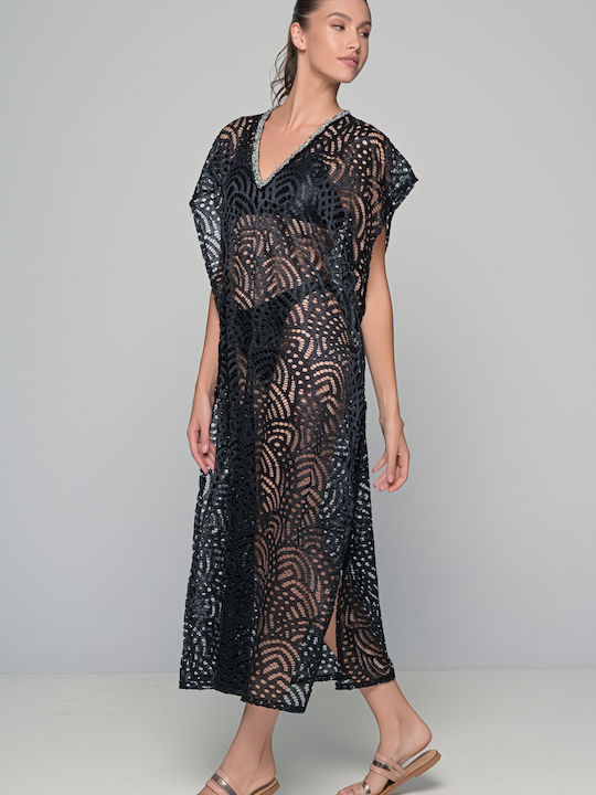 Milena by Paris Women's Maxi Caftan Beachwear Black