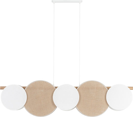TK Lighting Pendant Light White Rail with Socket E27