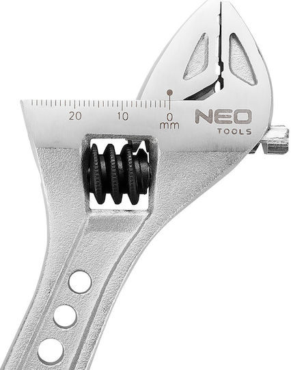 Neo Tools French Wrench 200mm Length with Max Jaw Capacity up to 28mm and Anti-slip Handle
