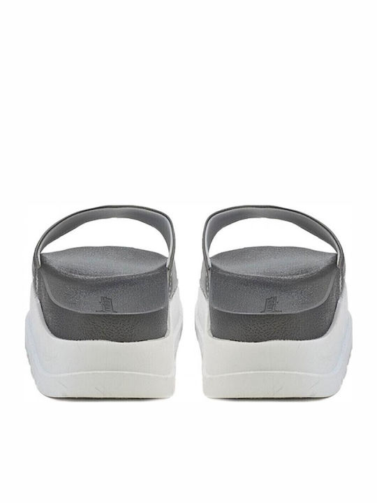 Women's Platform Flip Flops Silver