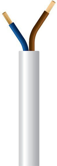 Eurolamp Захранващ Кабел Тип NYL със Сечение 3x1.5mm² в Бял Цвят 1m Гъвкав