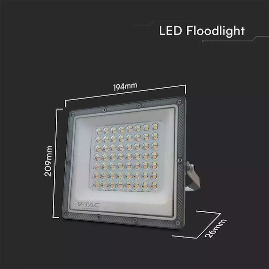 V-TAC Στεγανός Προβολέας LED 50W Ρυθμιζόμενο Λευκό IP65
