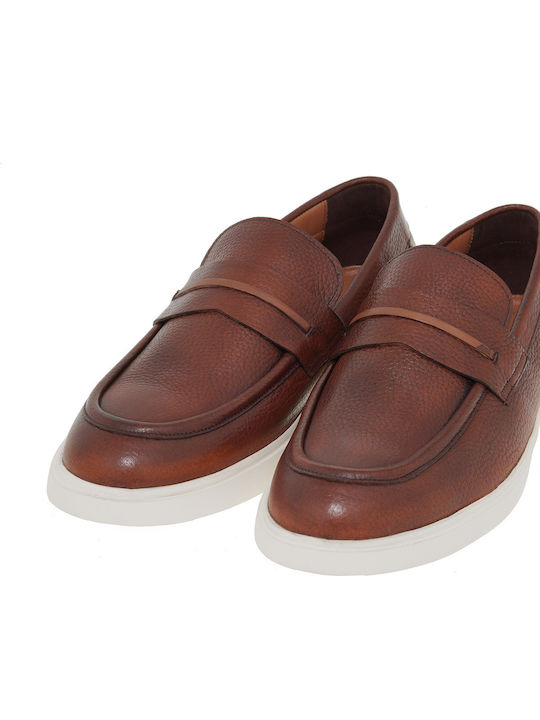 Δερμάτινα Ανδρικά Loafers σε Ταμπά Χρώμα