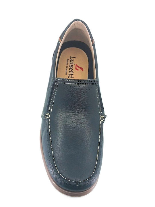 Leder Herren Mokassins in Blau Farbe