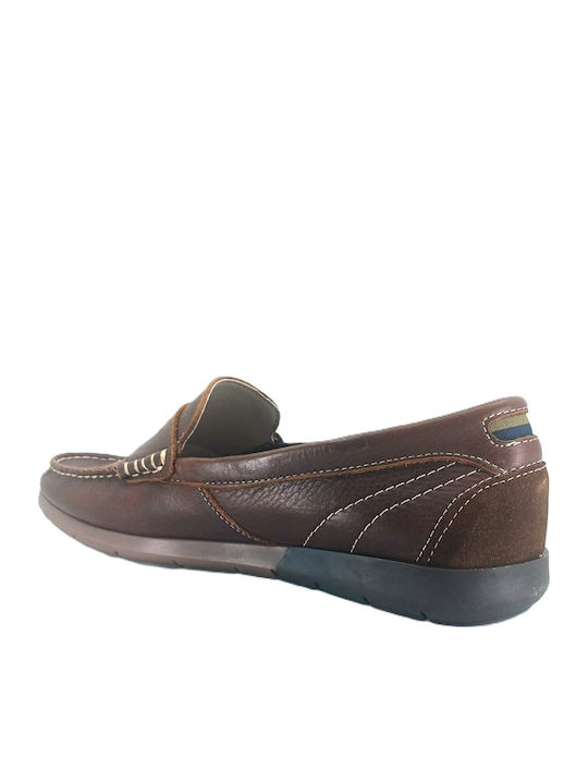 Δερμάτινα Ανδρικά Boat Shoes σε Ταμπά Χρώμα