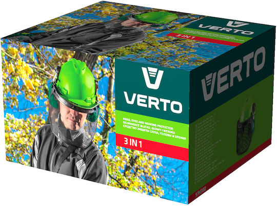 Verto 97H300 Arbeitshelm mit Ohrstöpseln & Raster Grün