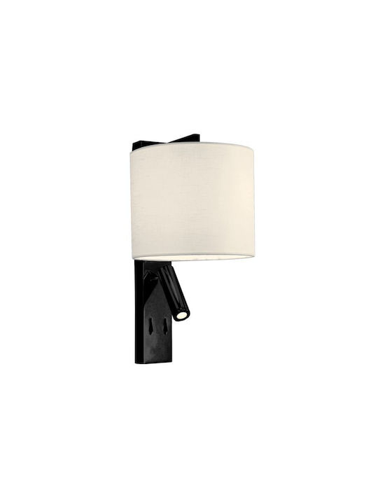Viokef Mayor Modern Leuchte Wand mit Fassung E27 und Schalter Schwarz 20cm